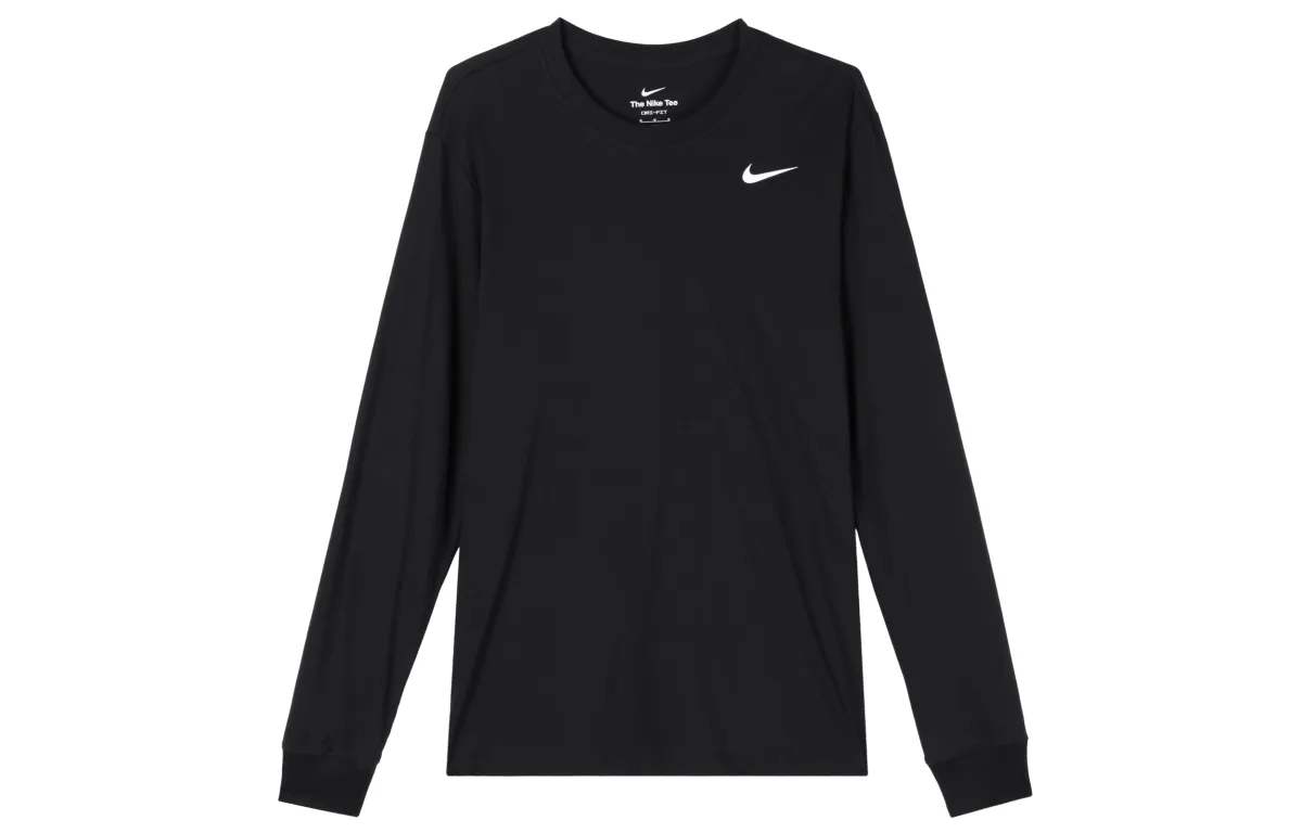 Nike T-Shirts Men's Black Crew Neck Moderate Straight Fit