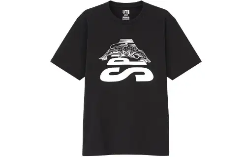 UNIQLO T Shirts Unisex Black Crew Neck Moderate