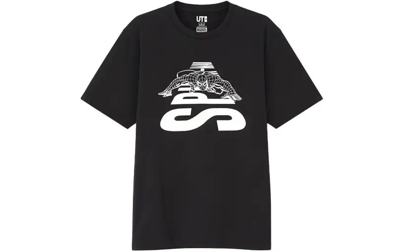 UNIQLO T Shirts Unisex Black Crew Neck Moderate