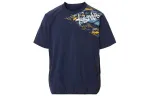 ASICS T Shirts Men's Dark Blue V Neck Moderate Other