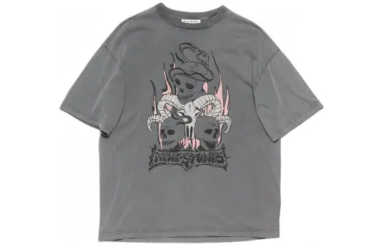 Acne Studios Skull Printed Crewneck T Shirt
