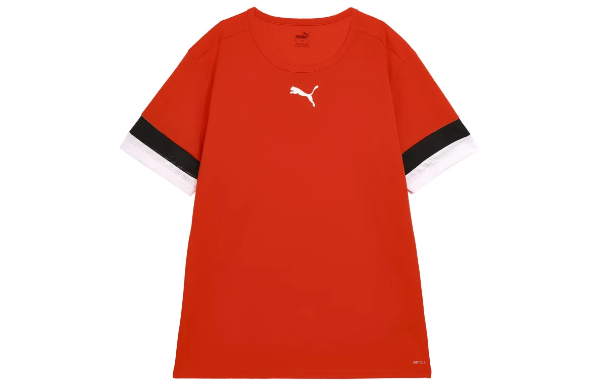 PUMA T-Shirts Men's Red Crew Neck Moderate Straight Fit