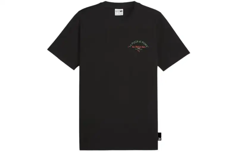 PUMA MERCEDES AMG PETRONA T Shirts Men's Black Crew Neck Moderate Straight Fit