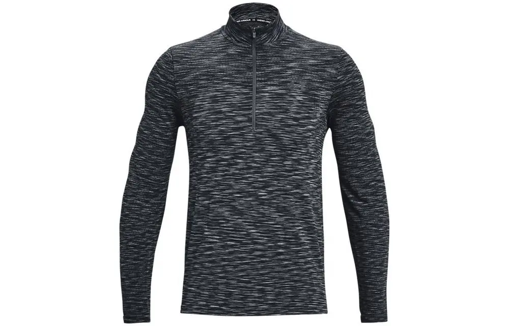 Under Armour Seamless T-Shirts Men's Gray Stand Collar Moderate Straight Fit