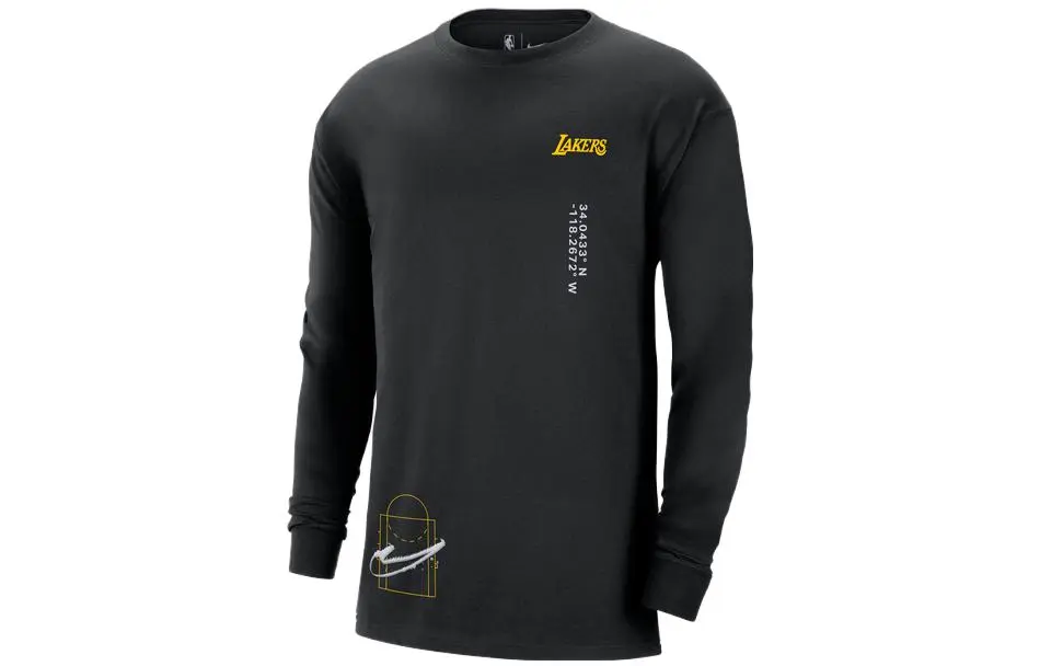 Nike T-Shirts Men's Black Crew Neck Moderate Straight Fit