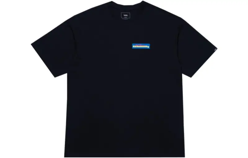 Vans T Shirts Men's Black Crew Neck Moderate Straight Fit