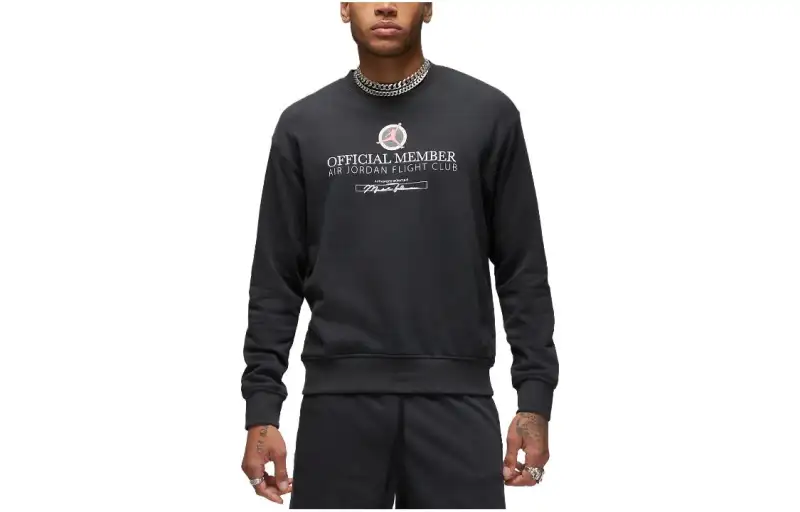 Jordan T Shirts Men's Black Crew Neck Moderate Straight Fit