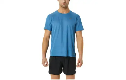 ASICS VENTILATE T Shirts Men's Blue Crew Neck Moderate Straight Fit