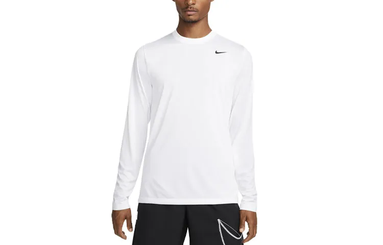 Nike T-Shirts Men's White Crew Neck Moderate Straight Fit