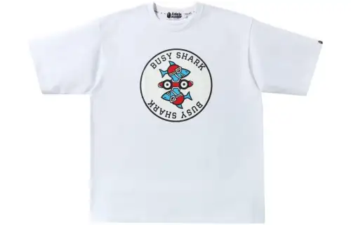 A BATHING APE T Shirts Unisex White Crew Neck Moderate Straight Fit
