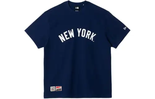 New Era X MLB SS24 Cooperstown Script T-Shirt Navy Blue