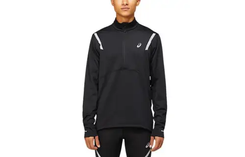 Asics Lite Show Winter 1/2 Zip Top T Shirt Men's Black