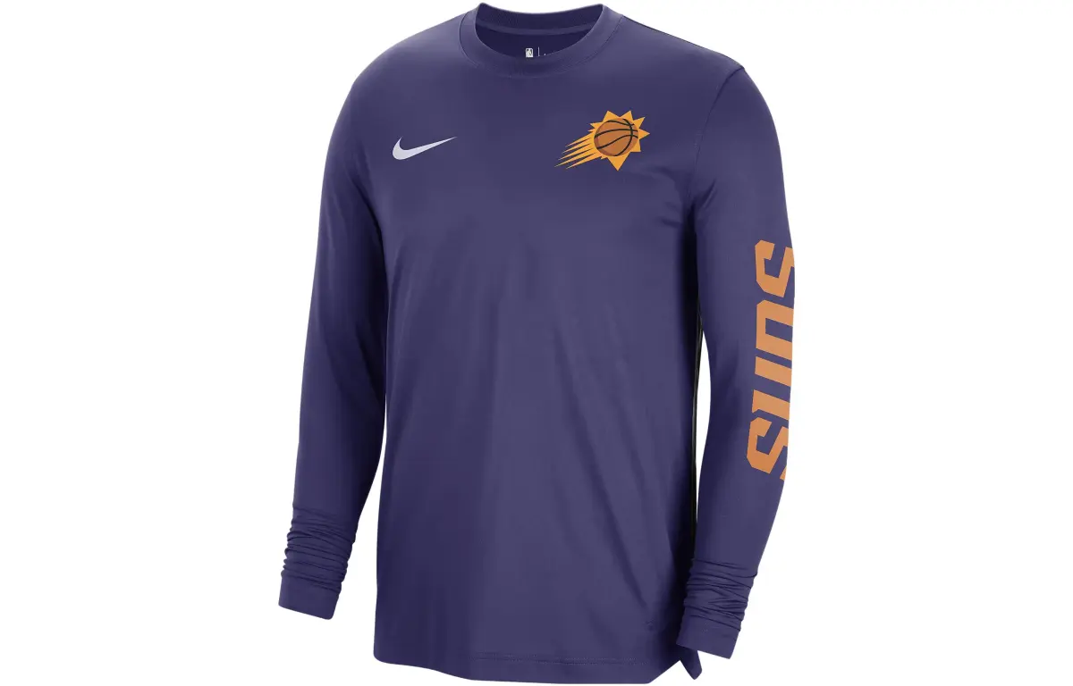 Nike T-Shirts Men's Purple Crew Neck Moderate Straight Fit