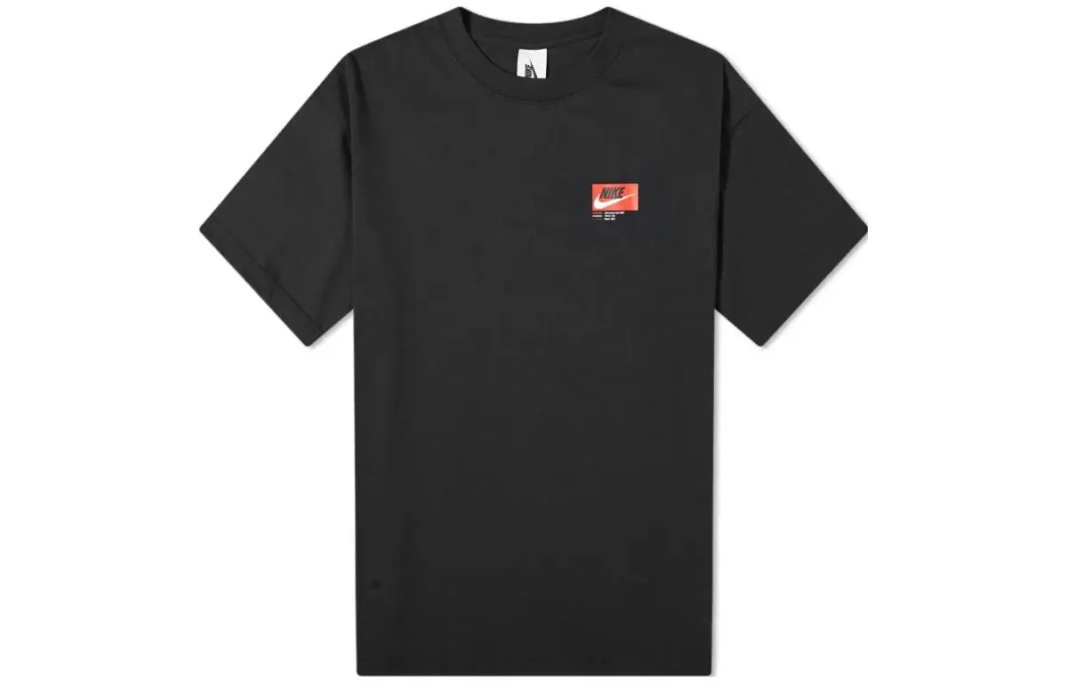 Nike T-Shirts Men's Black Crew Neck Moderate Straight Fit