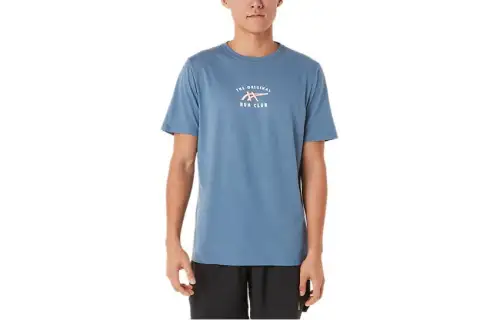 Asics Short Sleeve Asics Run Club Tee T Shirt Men's Blue