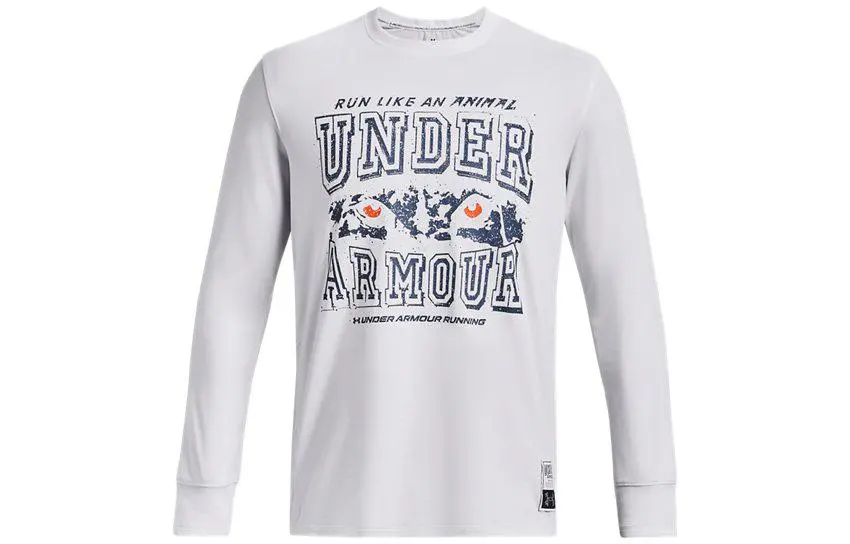 Under Armour RUN LAA T-Shirts Men's White Crew Neck Moderate Straight Fit