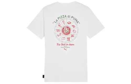 PUMA GRAPHICS T Shirts Men's White Crew Neck Moderate Straight Fit