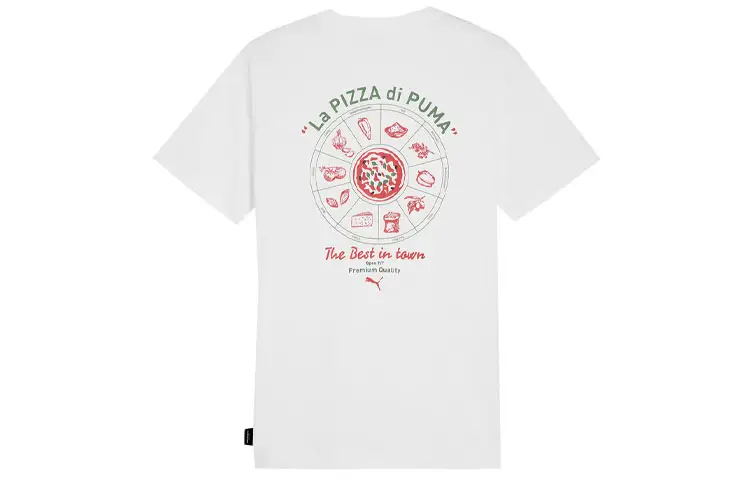 PUMA GRAPHICS T Shirts Men's White Crew Neck Moderate Straight Fit