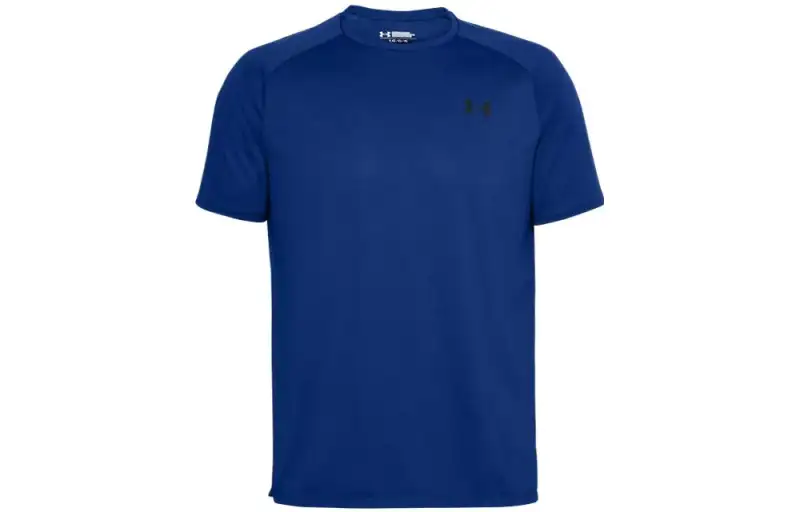 Under Armour Tech T Shirts Men's Blue Crew Neck Moderate Straight Fit