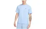 Nike T Shirts Men's Sky Blue Crew Neck Moderate Straight Fit