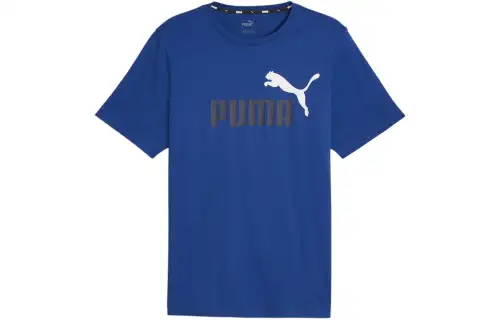 PUMA Essentials+2 Colour Logo Men's Tee T Shirt Men's Blue