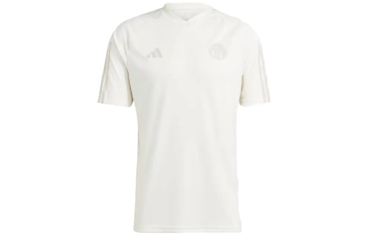 Adidas T-Shirts Men's White Crew Neck Moderate Straight Fit
