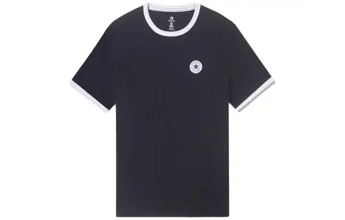 Converse T Shirts Men's Black Crew Neck Moderate Straight Fit