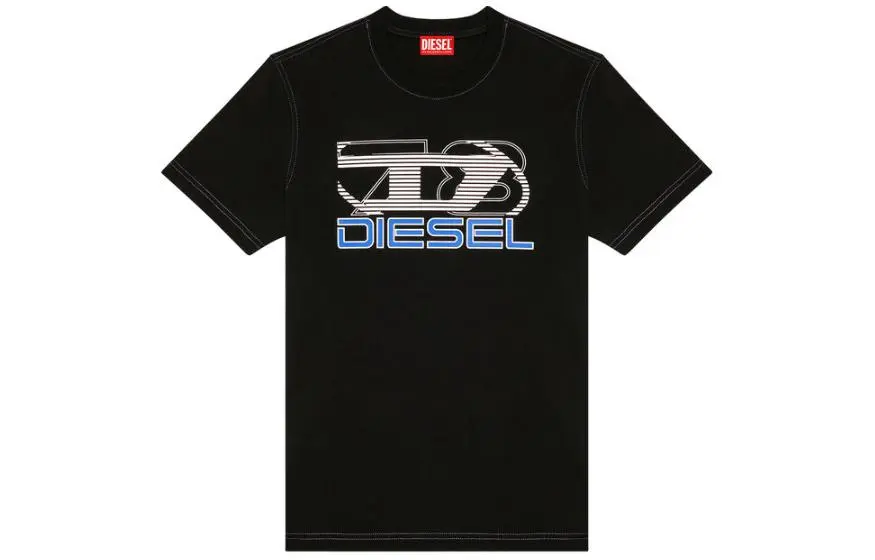 DIESEL T-Shirts Men's Black Crew Neck Moderate Other