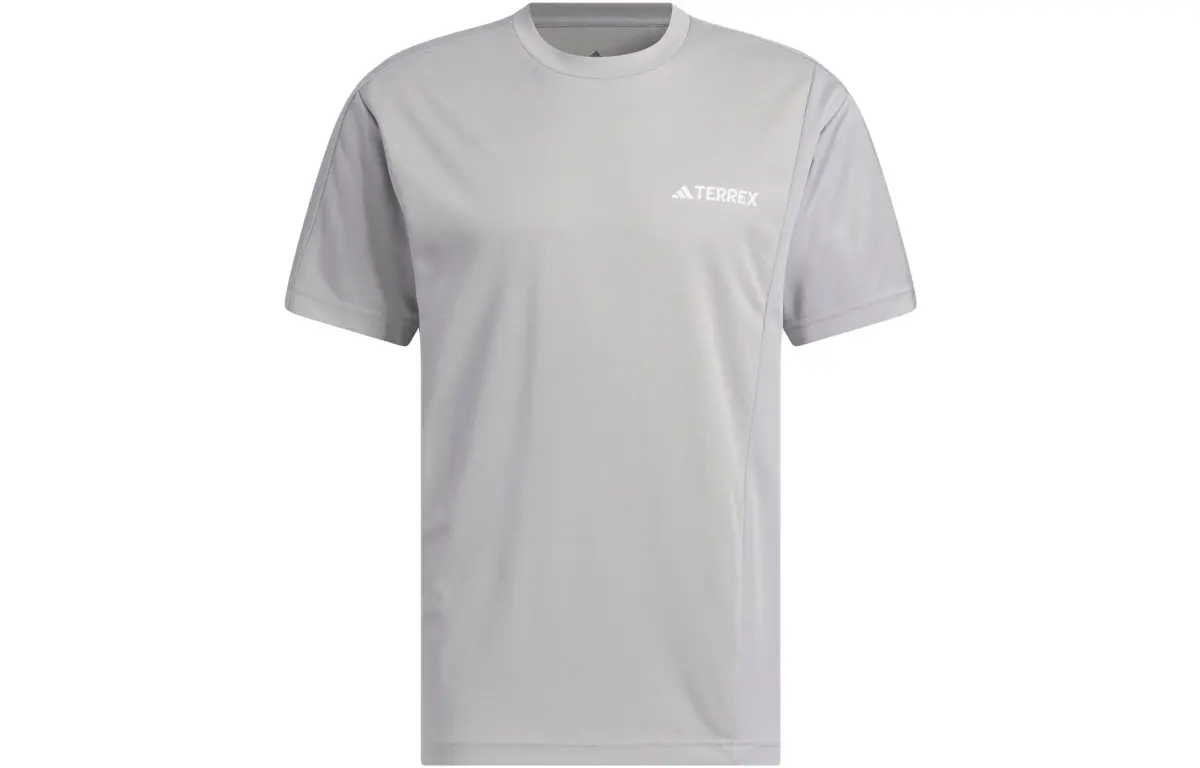 Adidas T-Shirts Unisex Medium Heather Gray Crew Neck Moderate Straight Fit