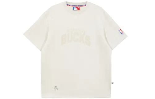 JACKJONES Jack Jones x NBA joint Bucks personalized sports letter embossed embroidery trendy loose short-sleeved couple T-shirts for men and women