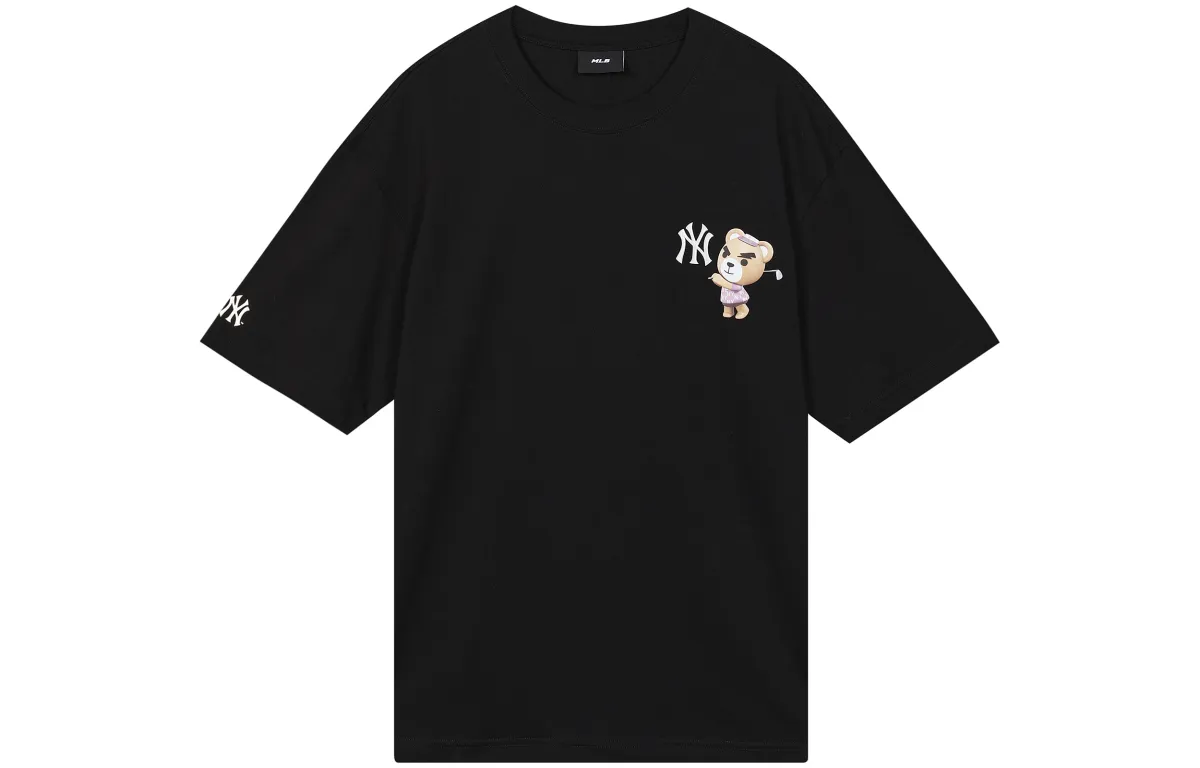MLB New York Yankees T-Shirts Unisex Black Crew Neck Moderate Straight Fit
