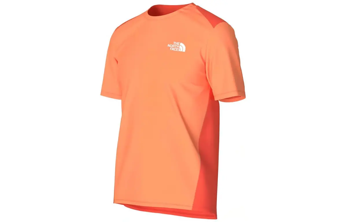THE NORTH FACE T-Shirts Men's Orange Crew Neck Moderate Straight Fit