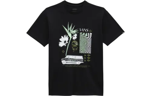 Vans Warped Vacation T Shirts Men's Black Crew Neck Moderate Straight Fit