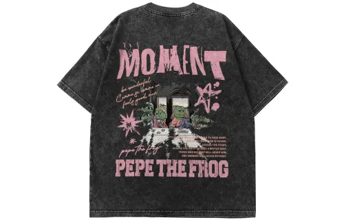 Pepe The Frog T Shirts Men's Crew Neck Moderate Heavyweight