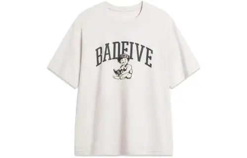Li Ning T Shirts Men's Heather Gray Tile Gray Crew Neck Moderate Straight Fit