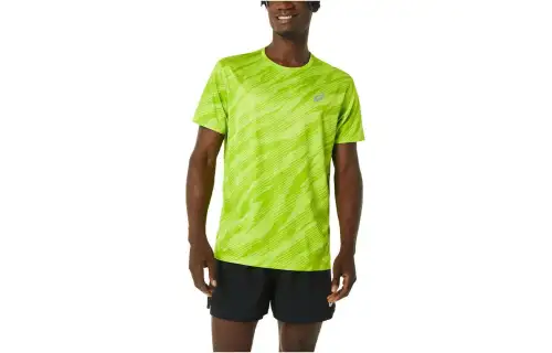 Asics CORE ALL Over PRINT SS TOP M T Shirt Men's Neon Green