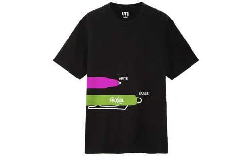 UNIQLO T Shirts Unisex Black Crew Neck Moderate Straight Fit