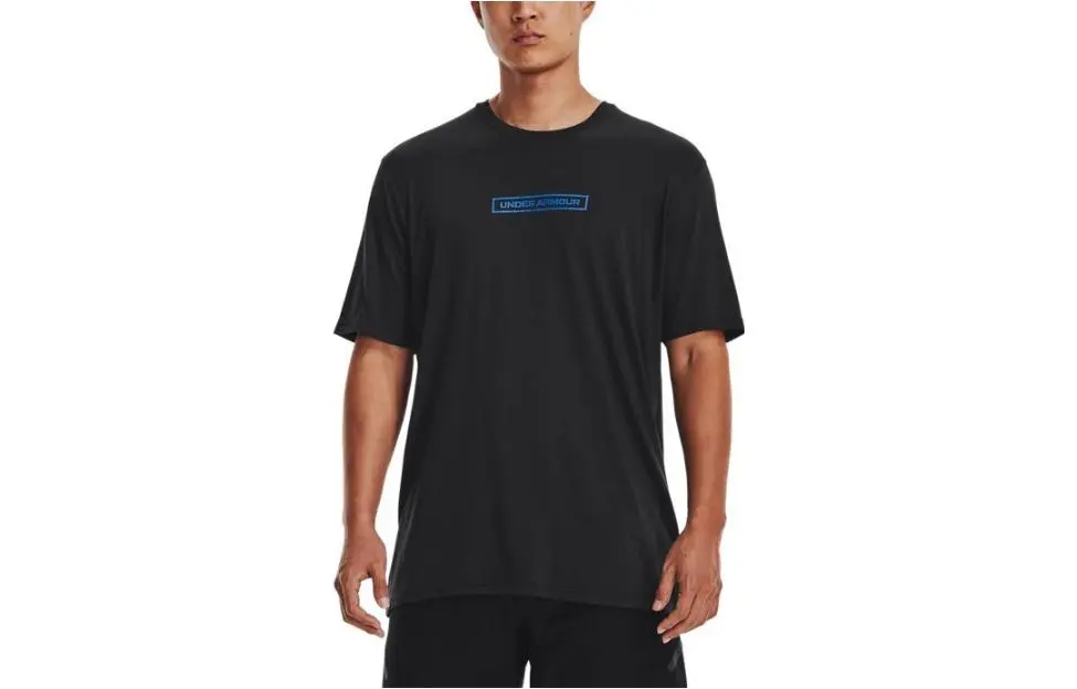 Under Armour T-Shirts Men's Black Crew Neck Moderate Straight Fit