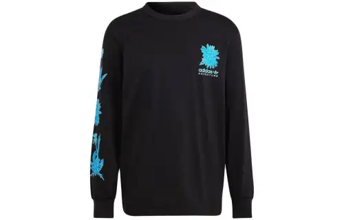 Adidas Originals T Shirts Men's Black Crew Neck Moderate Straight Fit