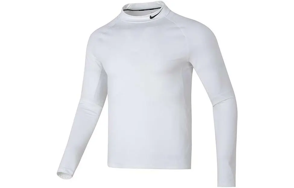 Nike Pro T-Shirts Men's White Half-Turtleneck Moderate