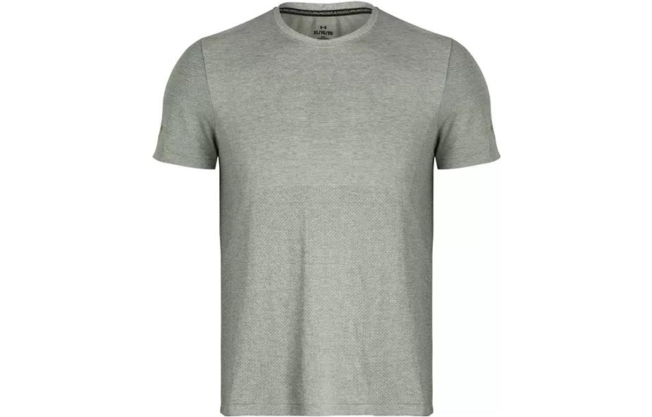 Under Armour Under Armor Seamless solid color running sports quick-drying casual round neck casual short-sleeved T-shirt men's gray