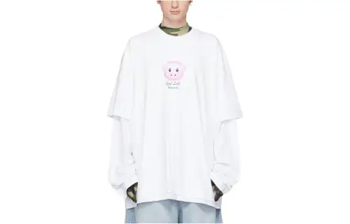 Vetements T Shirts Men's White Crew Neck Moderate Mock Two Piece