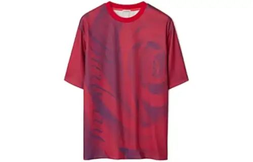 Burberry Rose Printed Short Sleeved Crewneck T Shirt