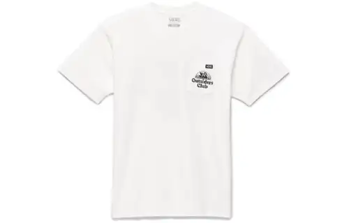 Vans OUTSIDERS CLUB T Shirts Unisex White Crew Neck Moderate Straight Fit