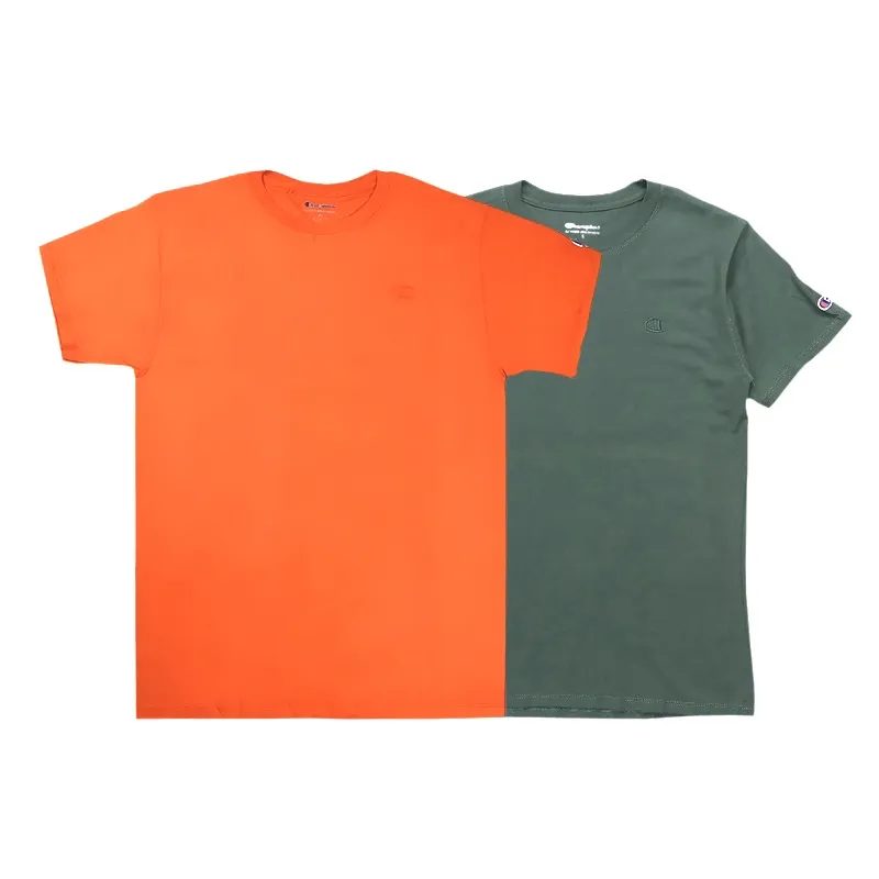 Champion T-Shirts Unisex Orange+Jasper Crew Neck Moderate Straight Fit