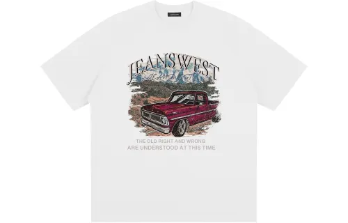 JEANSWEST T Shirts Unisex Crew Neck Thin Straight Fit