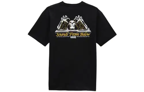 Vans T Shirts Unisex Black Crew Neck Moderate Straight Fit