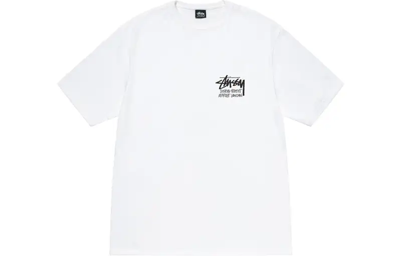 Stussy T Shirts Unisex White Crew Neck Moderate Straight Fit