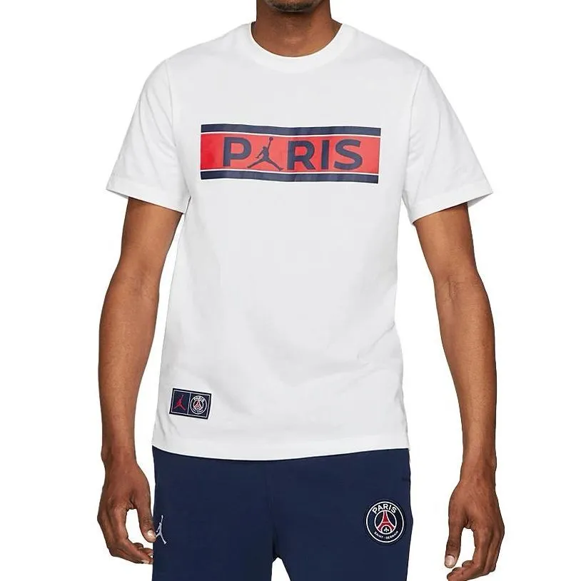 Jordan T-Shirts Men's White Crew Neck Moderate Straight Fit