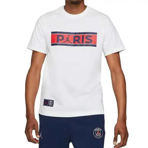 Jordan T Shirts Men's White Crew Neck Moderate Straight Fit